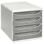 Exacompta module de classement big box 4 tiroirs - corps et tiroirs gris Exacompta module de classement big box 4 tiroirs - corps et tiroirs gris