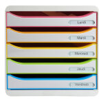 Exacompta module de classement big box plus 5 tiroirs black office - blanc / arlequin