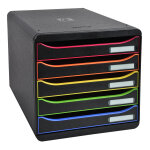 Exacompta module de classement big box 5 tiroirs - corps noir - tiroirs noir et arlequin Exacompta module de classement big box 5 tiroirs - corps noir - tiroirs noir et arlequin