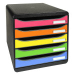 Exacompta module de classement big box 5 tiroirs - corps noir - tiroirs arlequin Exacompta module de classement big box 5 tiroirs - corps noir - tiroirs arlequin