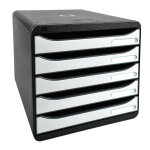 Exacompta module de classement big box plus 5 tiroirs glossy - blanc brillant