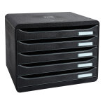 Exacompta module de classement big box couleur - 5 tiroirs à l'italienne - noir Exacompta module de classement big box couleur - 5 tiroirs à l'italienne - noir