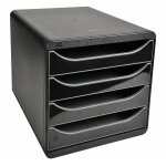 Exacompta module de classement big box glossy 4 tiroirs, a4 + - noir, façades noires Exacompta module de classement big box glossy 4 tiroirs, a4 + - noir, façades noires