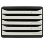 Exacompta module de classement big box plus horizon 5 tiroirs glossy - blanc brillant