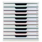 Exacompta module de classement modulo 10 tiroirs autentik - couleurs assorties