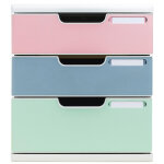 Exacompta module de classement modulo 3 tiroirs autentik - couleurs assorties