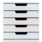 Exacompta module de classement modulo 5 tiroirs autentik - couleurs assorties