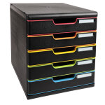Exacompta module de classement modulo - 5 tiroirs noir arlequin