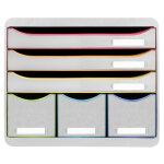 Exacompta module de classement storebox 6 tiroirs black office - blanc / arlequin
