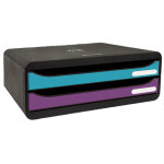 Exacompta module de classement toolbox 2 tiroirs titane - assortis
