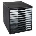 Exacompta modulo a4 - module de classement 10 tiroirs - noir - façades assorties grises Exacompta modulo a4 - module de classement 10 tiroirs - noir - façades assorties grises