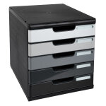 Exacompta modulo a4 - module de classement 5 tiroirs - noir - façades assorties grises Exacompta modulo a4 - module de classement 5 tiroirs - noir - façades assorties grises