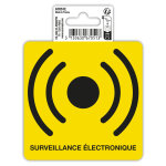 Exacompta panneau pvc adh�sif antid�rapant surveillance electronique 10x10 cm - jaune