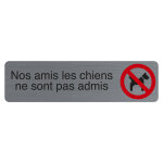 Exacompta plaque adh�sive imitation aluminium nos amis les chiens 16, 5x4, 4 cm - gris