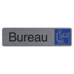 Exacompta plaque adh�sive imitation aluminium bureau 16, 5x4, 4 cm - gris