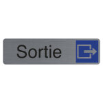 Exacompta plaque signal�tique adh�sive sortie - rectangle gris / bleu