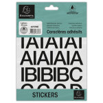 Exacompta pochette de lettres adhsives noires a - z 30 mm - noir