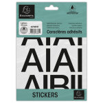 Exacompta pochette de lettres adhsives noires a - z 50 mm - noir