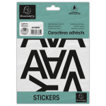 Exacompta pochette de lettres adhsives noires a - z 60 mm - noir