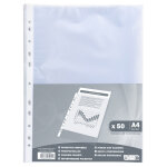 Exacompta pochettes perfor�es transparentes a4 polypropyl�ne 4 / 100e grain�es - lot de 50