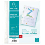 Exacompta pochettes perfor�es transparentes a5 17x22 cm polypropyl�ne 5 / 100e grain�es cristal - lot ...