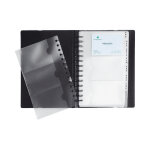 Exacompta porte - cartes de visite exactive exacard, 20pochettes amovibles, 200x145mm, noir
