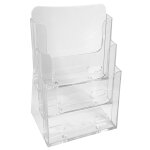Exacompta pr�sentoir de table vertical de prospectus cristal - 3 compartiments a4 - transparent