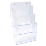 Exacompta pr�sentoir de table vertical de prospectus cristal - 3 compartiments a5 - transparent