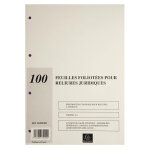 Exacompta recharge de 100 feuillets a4 80g pour reliure juridique 4 anneaux - ivoire