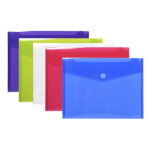 Exacompta sachet de 5 pochettes - enveloppes polypropylne - a4 - couleurs assorties