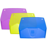 Exacompta set de 3 trieurs muraux horizontaux 1 compartiment crystal - couleurs assorties