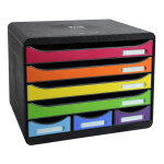 Exacompta store box - module de classement 7 tiroirs format à l'italienne a4 + - noir / façades arlequin ... Exacompta store box - module de classement 7 tiroirs format à l'italienne a4 + - noir / façades arlequin ...