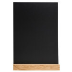 Exacompta support visuel vertical ardoise avec socle bois a4 - noir