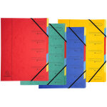 Exacompta trieur agrafé avec élastiques 7 compartiments - couleurs assorties Exacompta trieur agrafé avec élastiques 7 compartiments - couleurs assorties