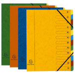 Exacompta trieur � �lastiques a4 harmonika - 12 divisions - couleurs assorties