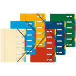 Exacompta trieur � �lastiques harmonika � fen�tres - v�ritable carte lustr�e - 6 divisions - couleurs ...