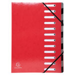 Exacompta trieur � �lastiques harmonika iderama - dos extensible � soufflet - 12 divisions - rouge