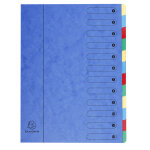 Exacompta trieur extensible harmonika sans lastique fentres imprimes 12 compartiments - a4 - bleu