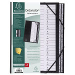 Exacompta trieur ordonator � �lastiques - cavaliers plastiques alphab�tiques 26 divisions - noir