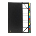 Exacompta trieur ordonator nature future avec dos extensible � soufflet - 12�divisions - noir