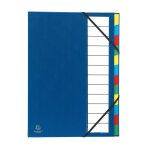 Exacompta trieur rigide ordonator dos extensible 12 compartiments - bleu