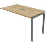 Extension de table r�union visio l. 180 cm x h. 105 cm - plateau ch�ne nebraska pieds m�tal alu