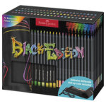 Faber - castell crayon de couleur black edition, tui - rouleau