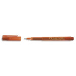 Faber castell stylo feutre pointe large 0, 8 mm, corps transparent, encre marron indlbile