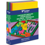 Fabriano lot de 100 feuilles de carton ondul 328g, dimensions 50 x 70 cm, 15 coloris assortis