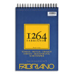 Fabriano bloc 1264 papier croquis. 120 feuilles a4. papier blanc ivoire 90 g / m. spirale sur la largeur ...