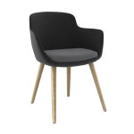 Fauteuil d accueil marit tissu polyester gris et anthracite - accoudoirs dossier pieds en bois Fauteuil d accueil marit tissu polyester gris et anthracite - accoudoirs dossier pieds en bois