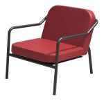 Fauteuil d'accueil medso  m  en simili - cuir rouge - pieds mtal noir