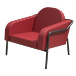 Fauteuil d'accueil medso l en simili - cuir rouge - pieds métal noir Fauteuil d'accueil medso l en simili - cuir rouge - pieds métal noir