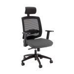 Fauteuil de bureau ergonomique malice 2 maille tissus anthracite - accoudoirs et appui - t�te